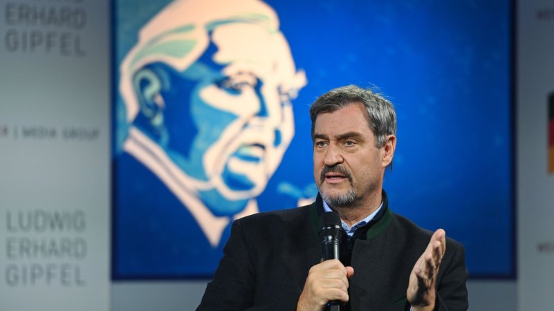 Archivbild: Ministerpräsident Markus Söder auf dem Ludwig-Erhard-Gipfel 2025. | Bild: picture alliance / SVEN SIMON | Frank Hoermann Archivbild: Ministerpräsident Markus Söder auf dem Ludwig-Erhard-Gipfel 2025.