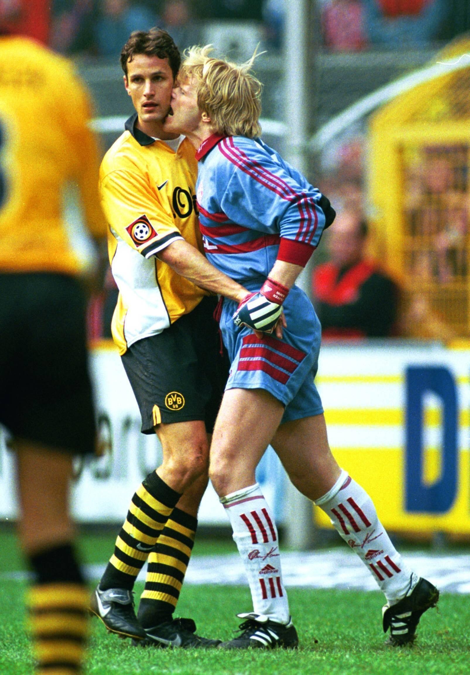 Oliver Kahn und Heiko Herrlich im April 1999