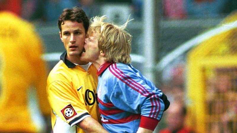 Oliver Kahn und Heiko Herrlich im April 1999 | Bild: imago iumages / Team 2 Oliver Kahn und Heiko Herrlich im April 1999