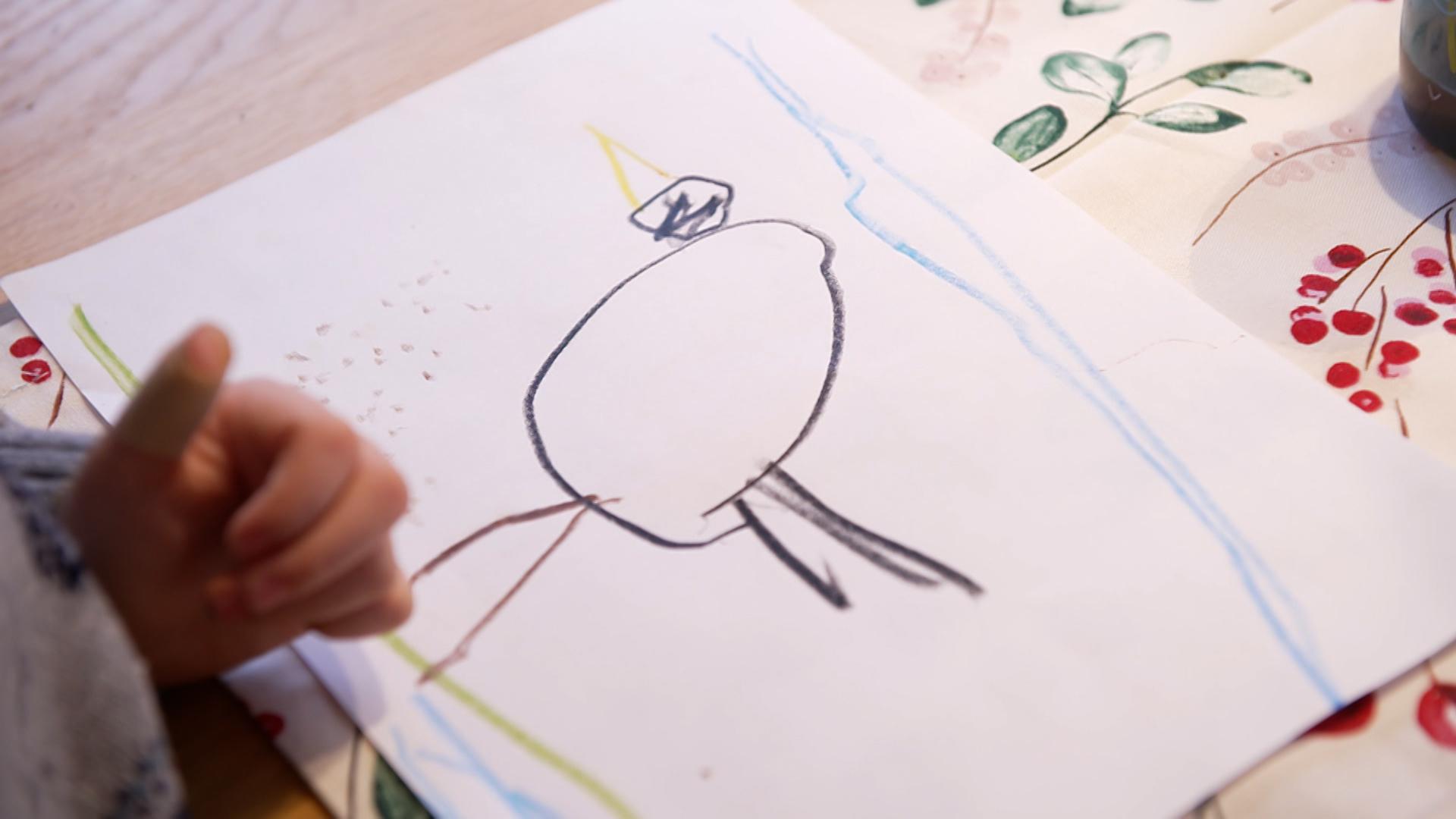 Gezeichnetes Vogelbild