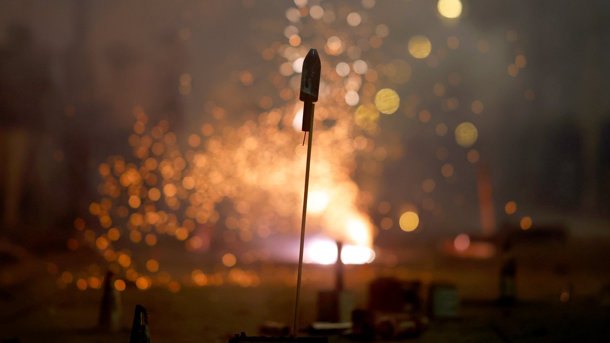 Abbrennen von  Silvesterfeuerwerk