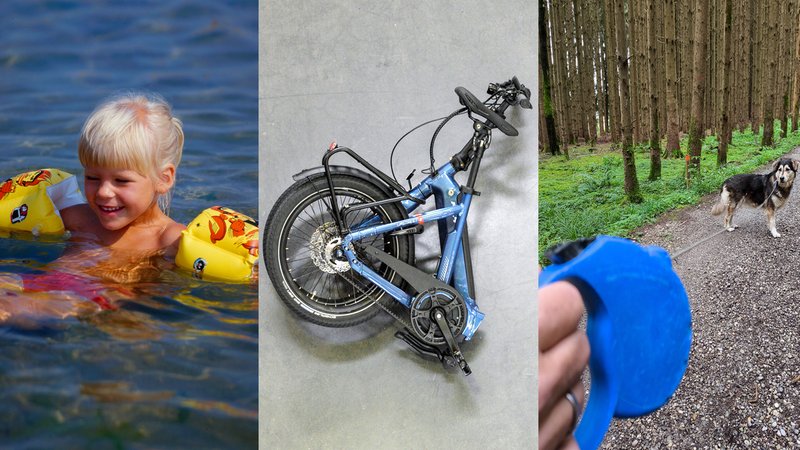 Schwimmflügel, Klappfahrrad, aufrollbare Hundeleine | Bild: BR Schwimmflügel, Klappfahrrad, aufrollbare Hundeleine