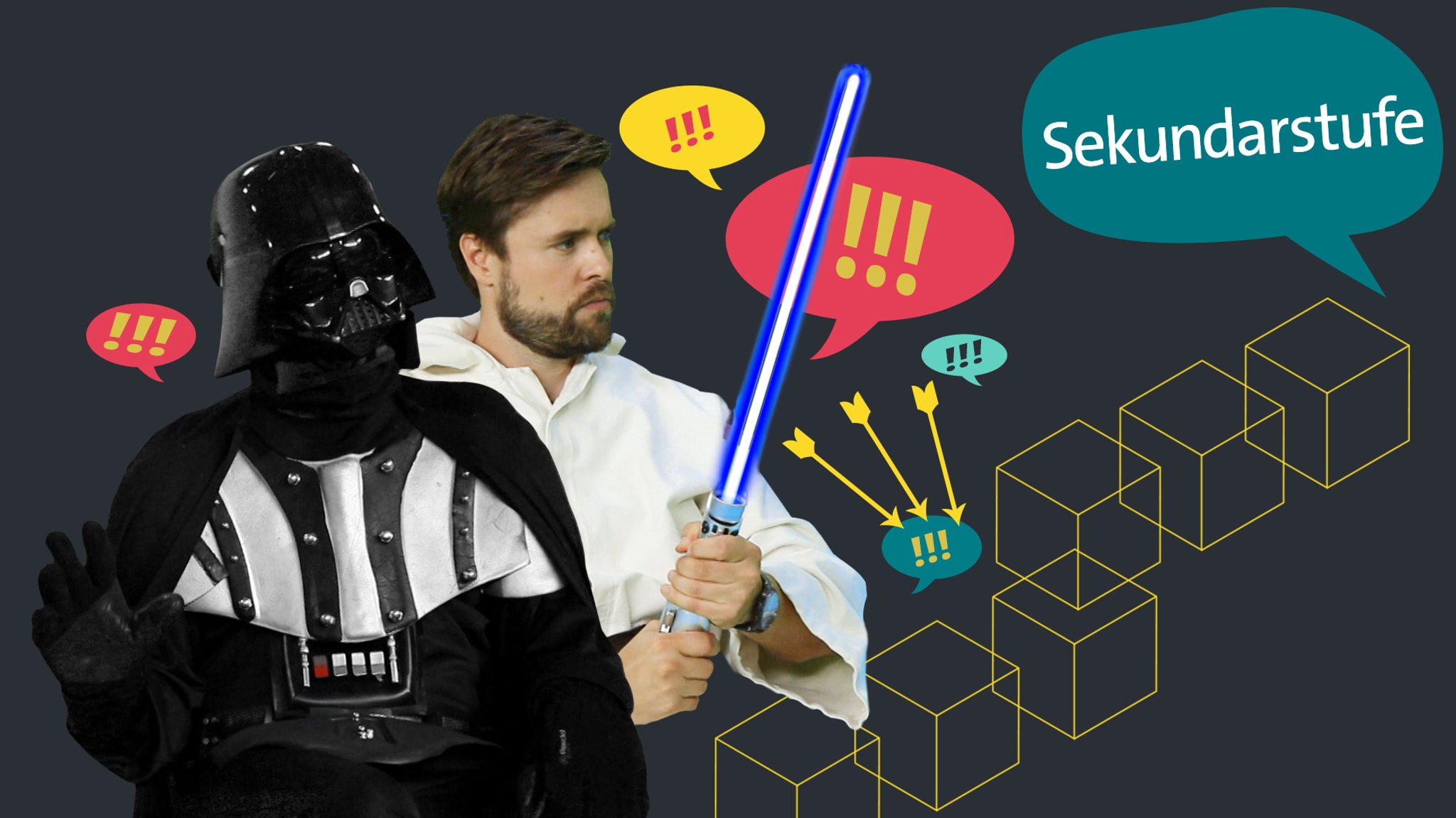 Darth Vader und Obi-Wan Kenobi mit Sprechblasen