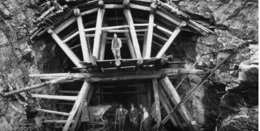 Schwere Arbeitsbedinungen beim Bau des Walchenseekraftwerks