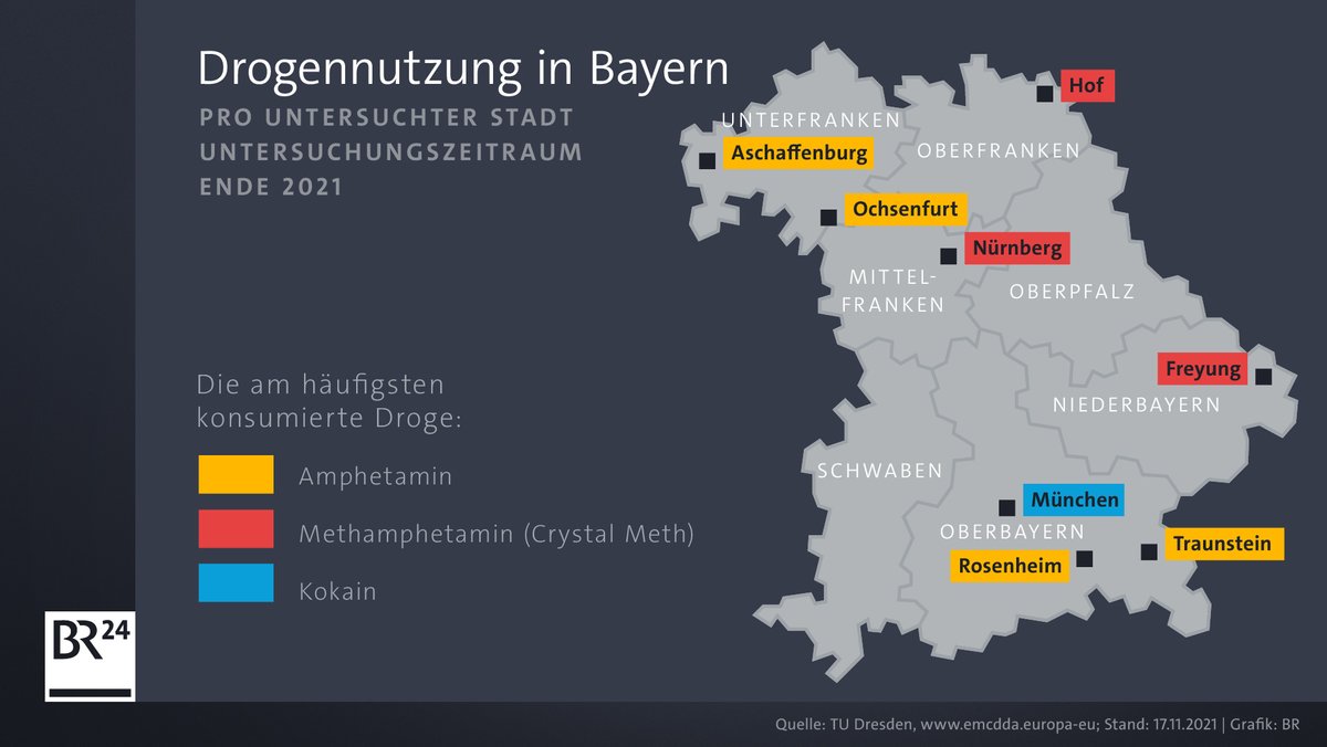 Drogenkonsum in Bayern: Acht Städte im Vergleich