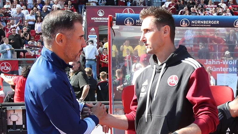 Cristian Fiél und Miroslav Klose | Bild: picture-alliance / dpa Cristian Fiél und Miroslav Klose