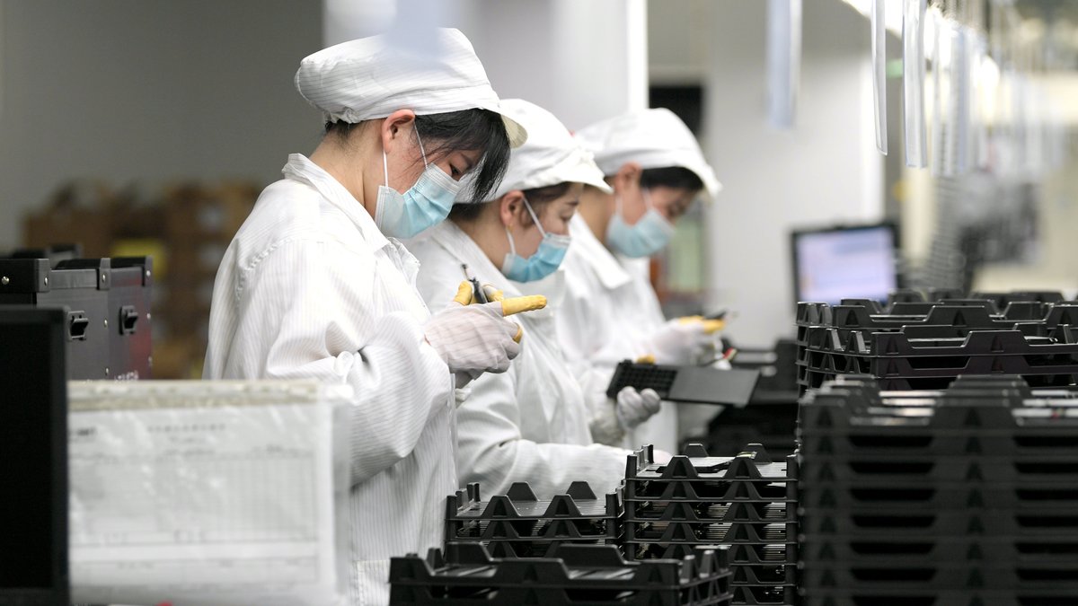Eine Fabrik für Lithium-Batterien in Nantong, in der chinesischen Provinz Jiangsu