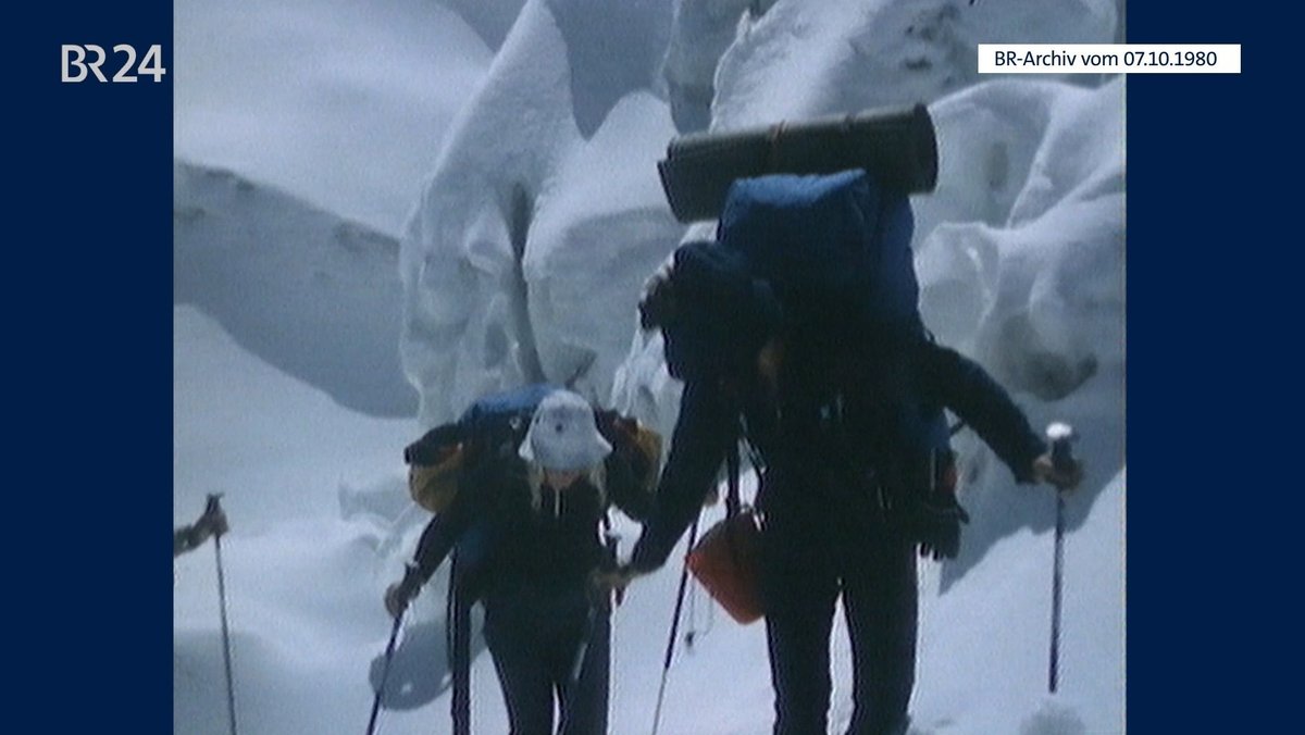 Bergsteiger bei Expedition an der Annapurna I. 