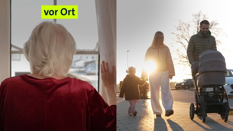 Seniorin und junge Familie | Bild: BR Seniorin und junge Familie