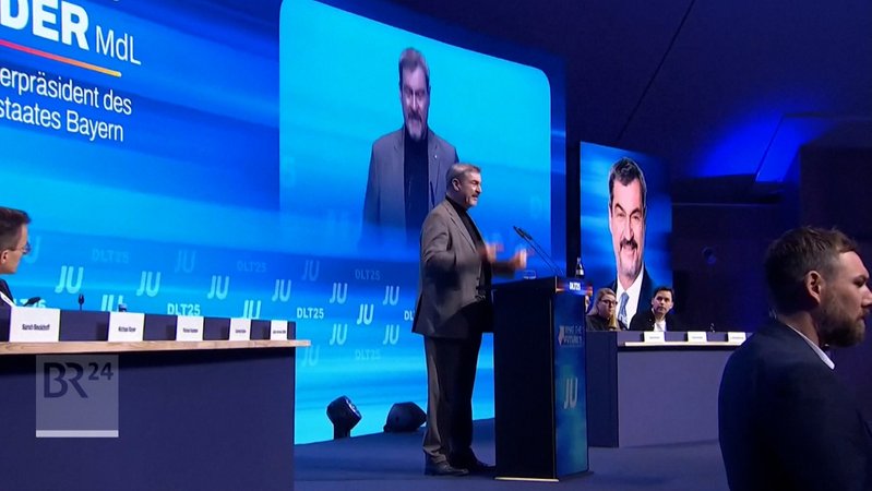 CSU-Chef Söder beim JU-Deutschlandtag | Bild: BR CSU-Chef Söder beim JU-Deutschlandtag