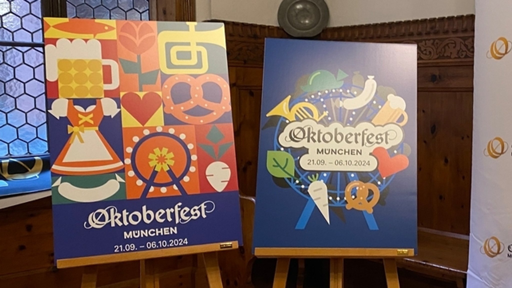 Platz 2 (li) und Platz 3 (re) beim diesjährigen Wiesn-Plakat-Wettbewerb