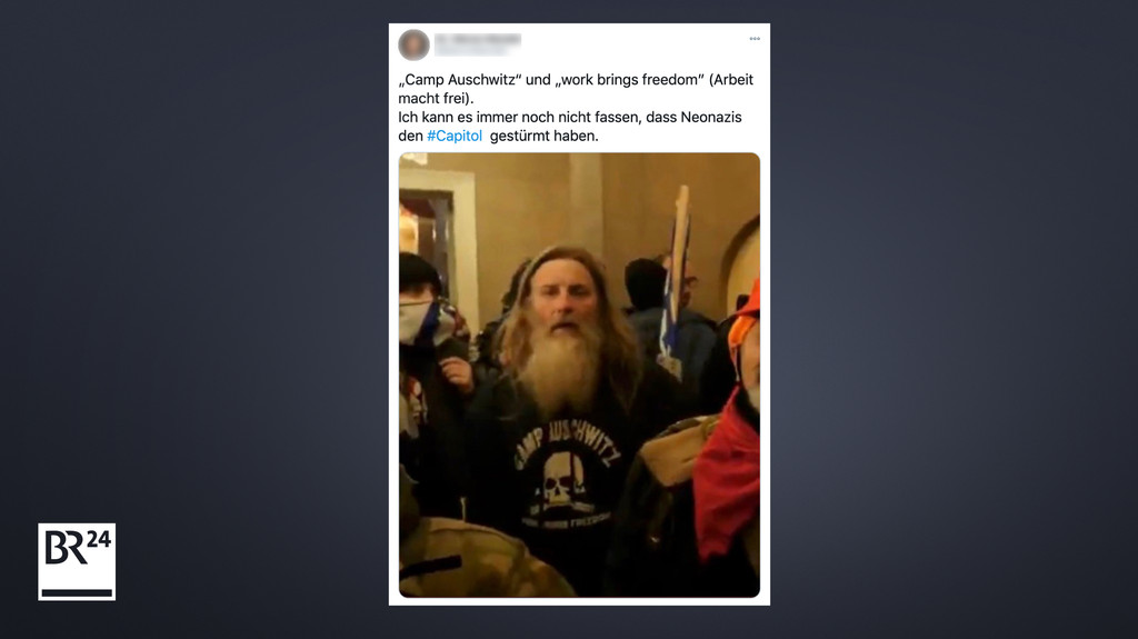 Tweet zeigt Kapitol-Stürmer mit neonazistischer Aufschrift auf dem Pullover