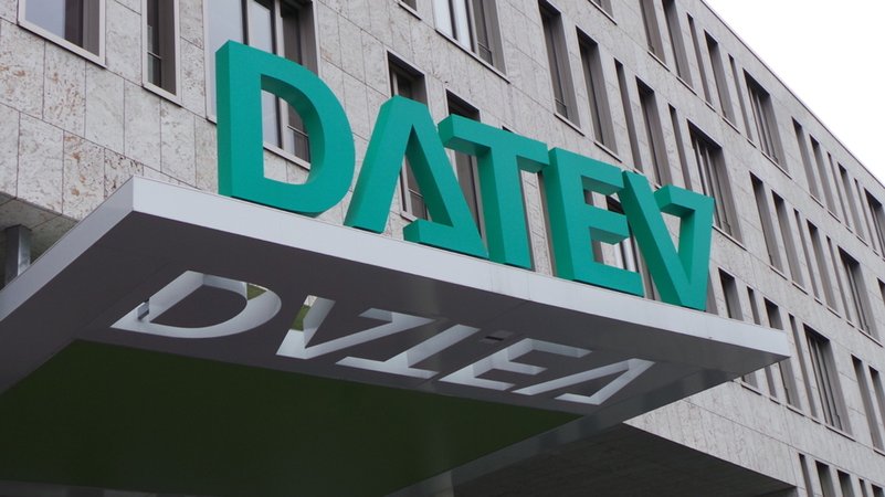 Nürnberg, Datev - Firmenlogo. | Bild: BR/Rainer Aul Nürnberg, Datev - Firmenlogo.
