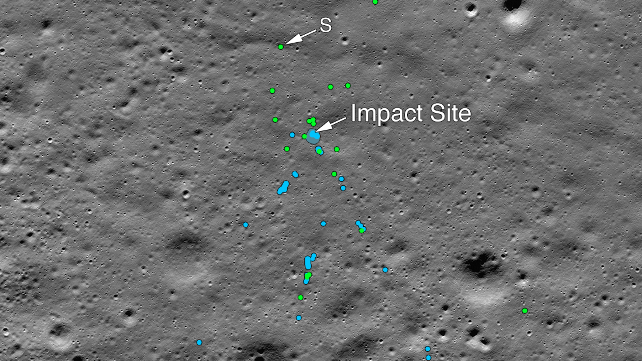 Wrackteile der indischen Raumsonde Vikram auf dem Mond