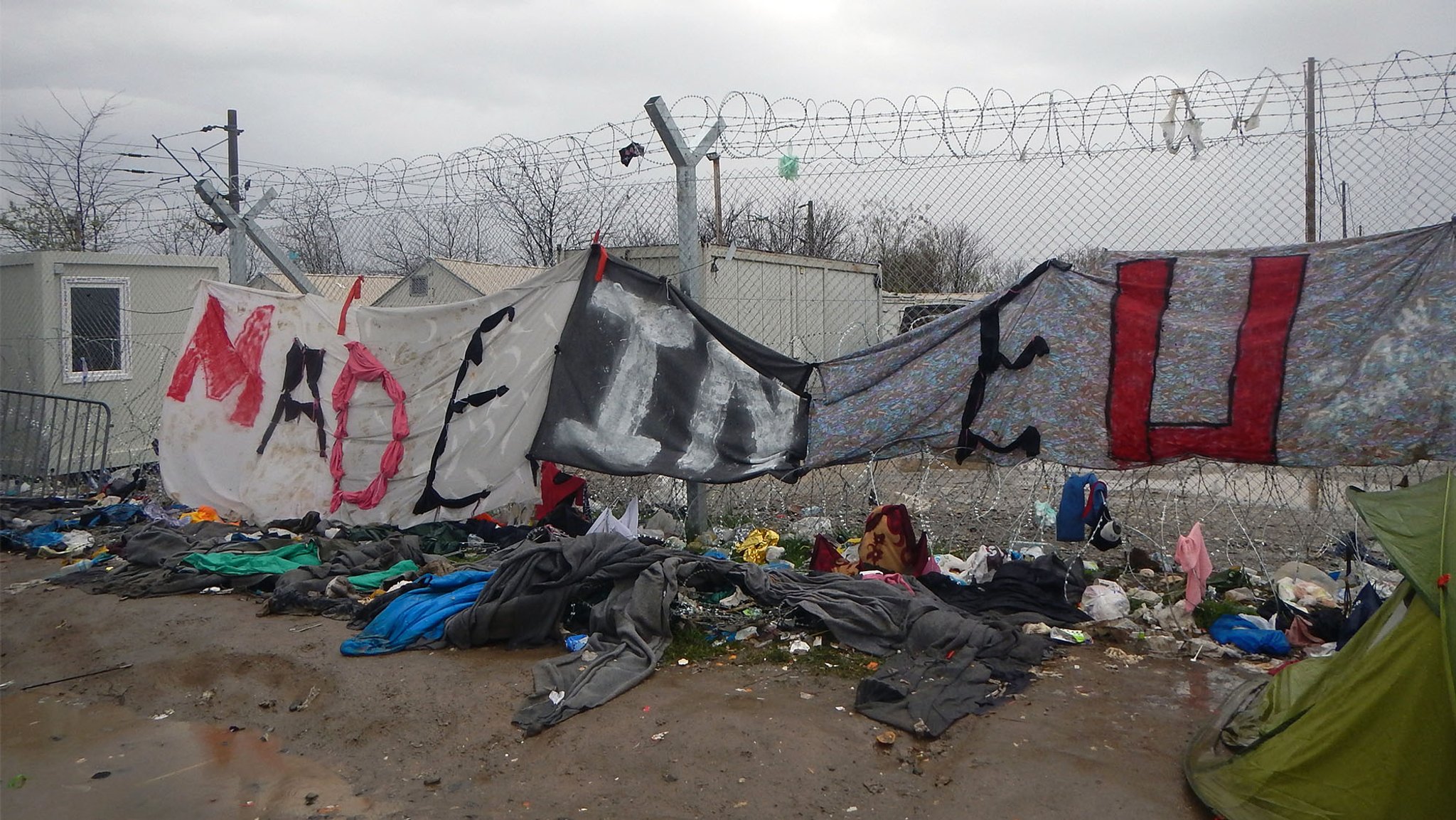 Grenzzaun im griechischen Ort Idomeni