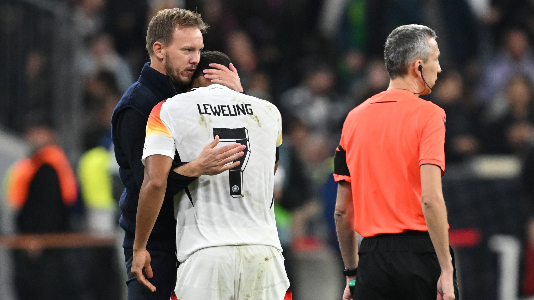 Jamie Leweling und Julian Nagelsmann 