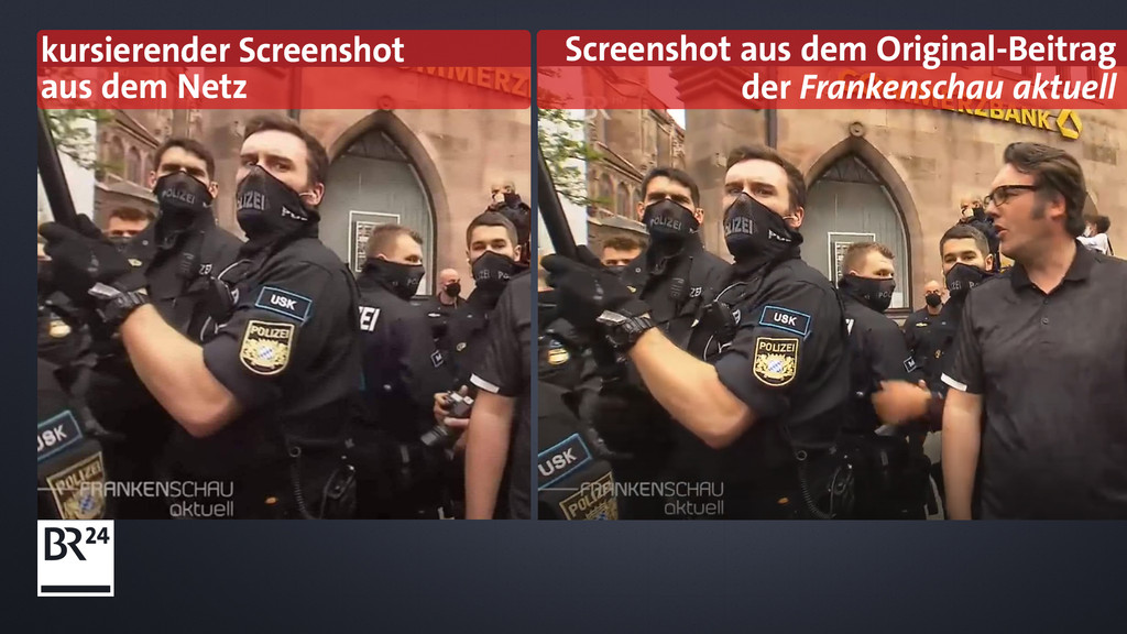 Der Vergleich zeigt: Der Screenshot stammt aus der Frankenschau aktuell vom 11.05.2020