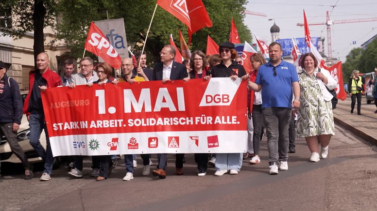 Die Gewerkschaften haben zum 1. Mai rund 35.000 Menschen auf die Straße gebracht. | Bild:BR