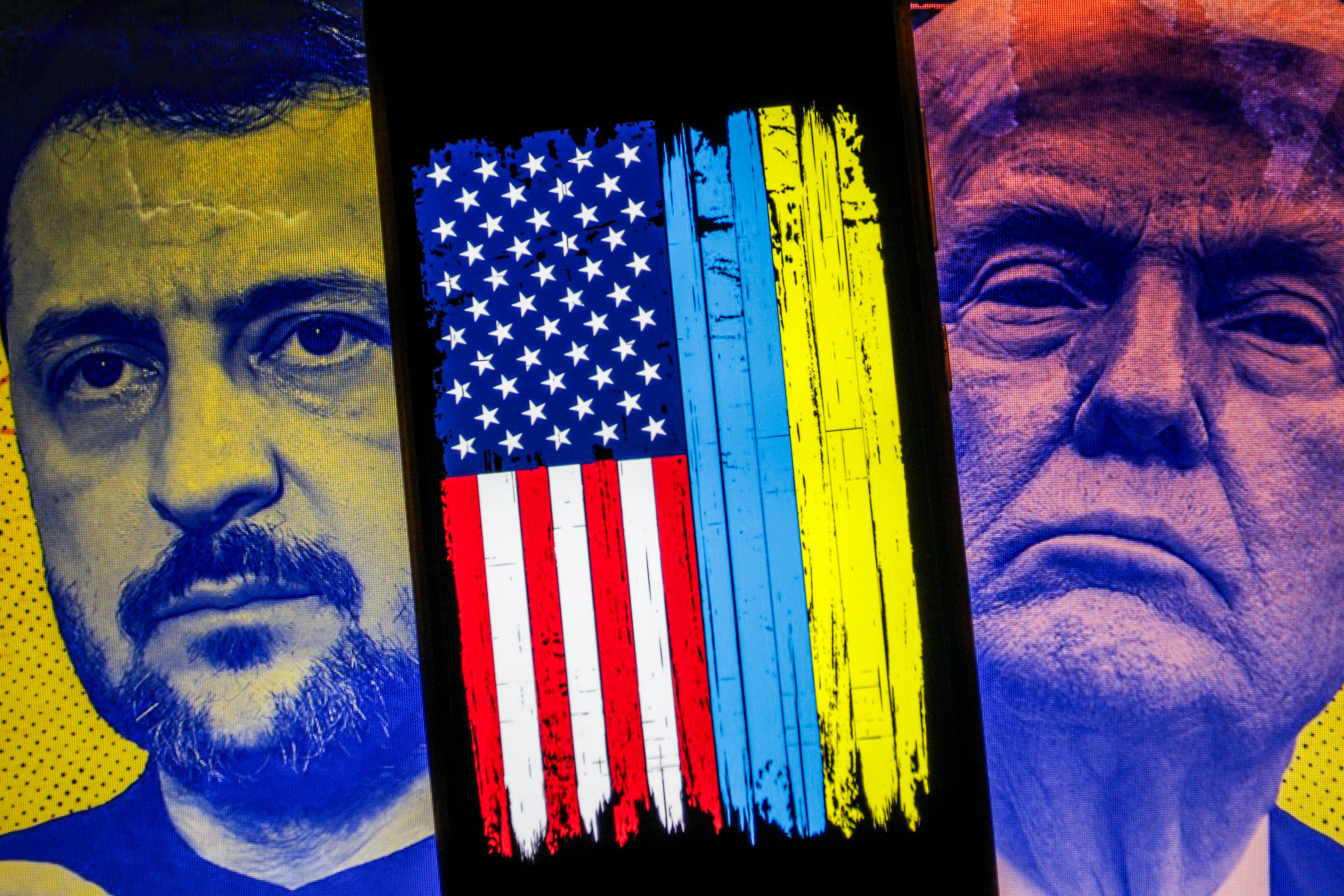 Illustration Wolodymyr Selenskyj und Donald Trump