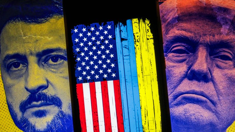 Illustration Wolodymyr Selenskyj und Donald Trump | Bild: picture alliance / SIPA | Yassine Mahjoub Illustration Wolodymyr Selenskyj und Donald Trump