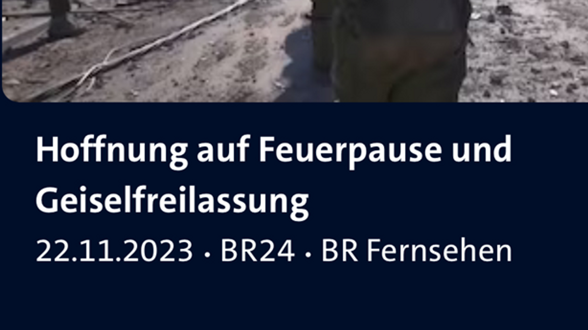 Die Überschrift auf dem Video heißt nun "Hoffnung auf Feuerpause und Geiselfreilassung" 