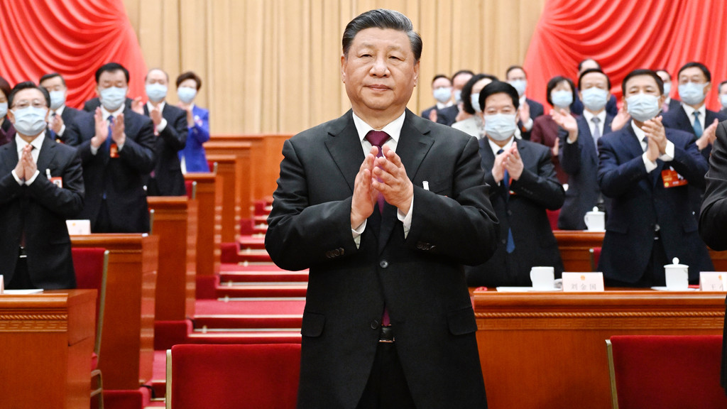 Peking, 10.03.23: Chinas Staats- und Parteichef Xi Jinping beim Nationalen Volkskongress der Kommunistischen Partei.