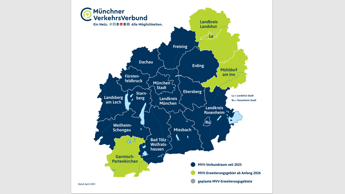 Die neuen MVV-Regionen