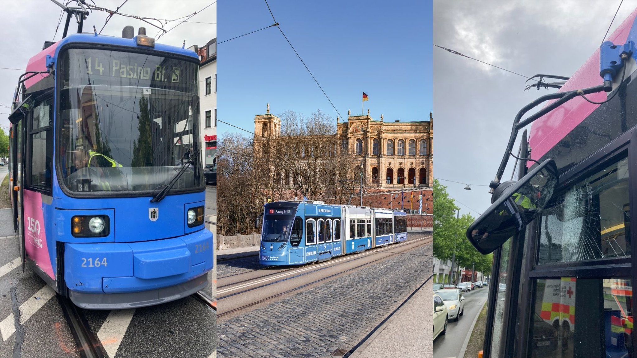 Bis die als Münchentram beklebte Tram wieder einsatzbereit ist, übernimmt einer der beiden Jubiläumszüge die Stadtrundfahrten. | Bild: MVG Bis die als Münchentram beklebte Tram wieder einsatzbereit ist, übernimmt einer der beiden Jubiläumszüge die Stadtrundfahrten.