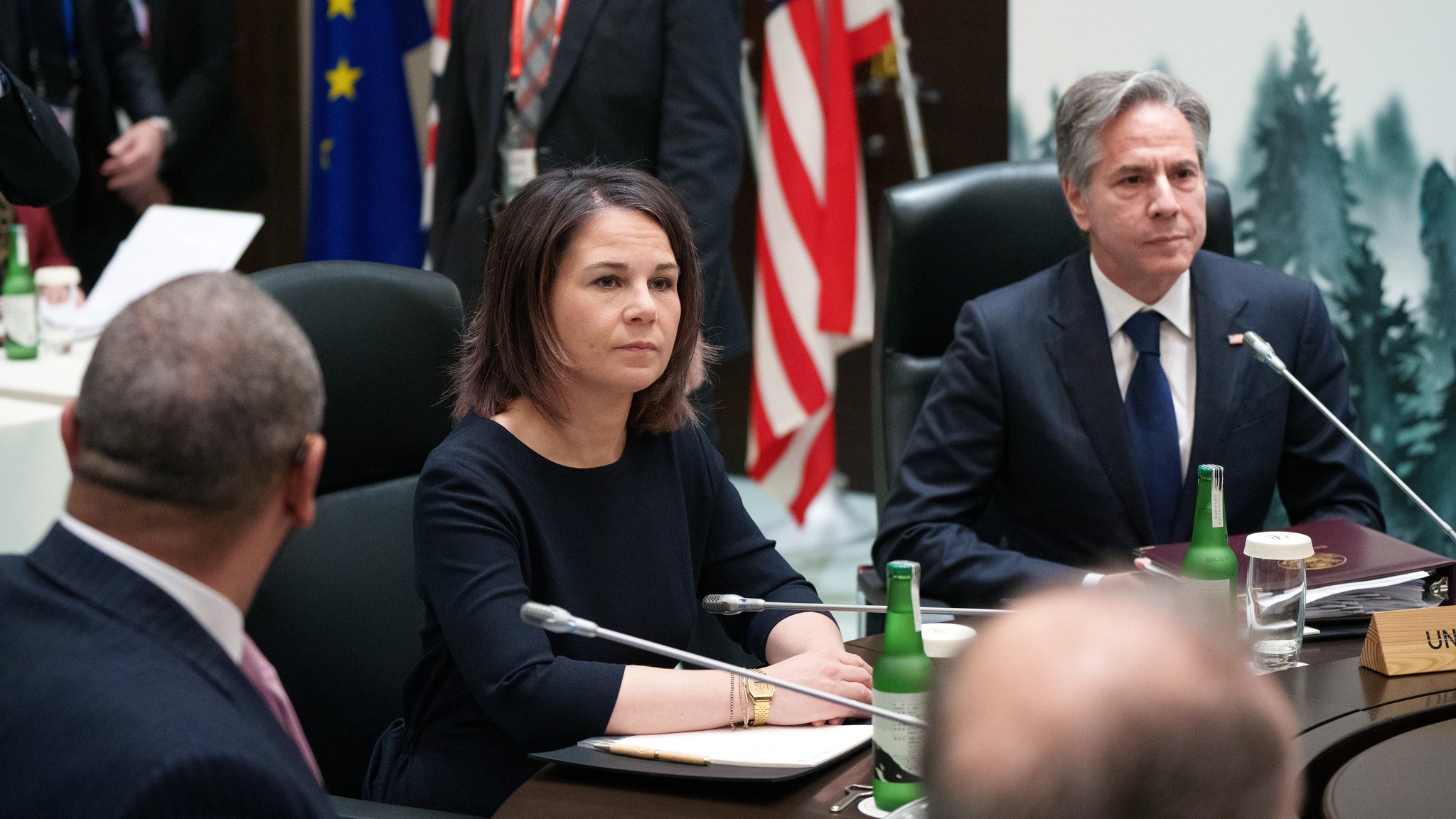 Außenministerin Annalena Baerbock (Bündnis 90/Die Grünen) und Antony J. Blinken (r), Außenminister der USA