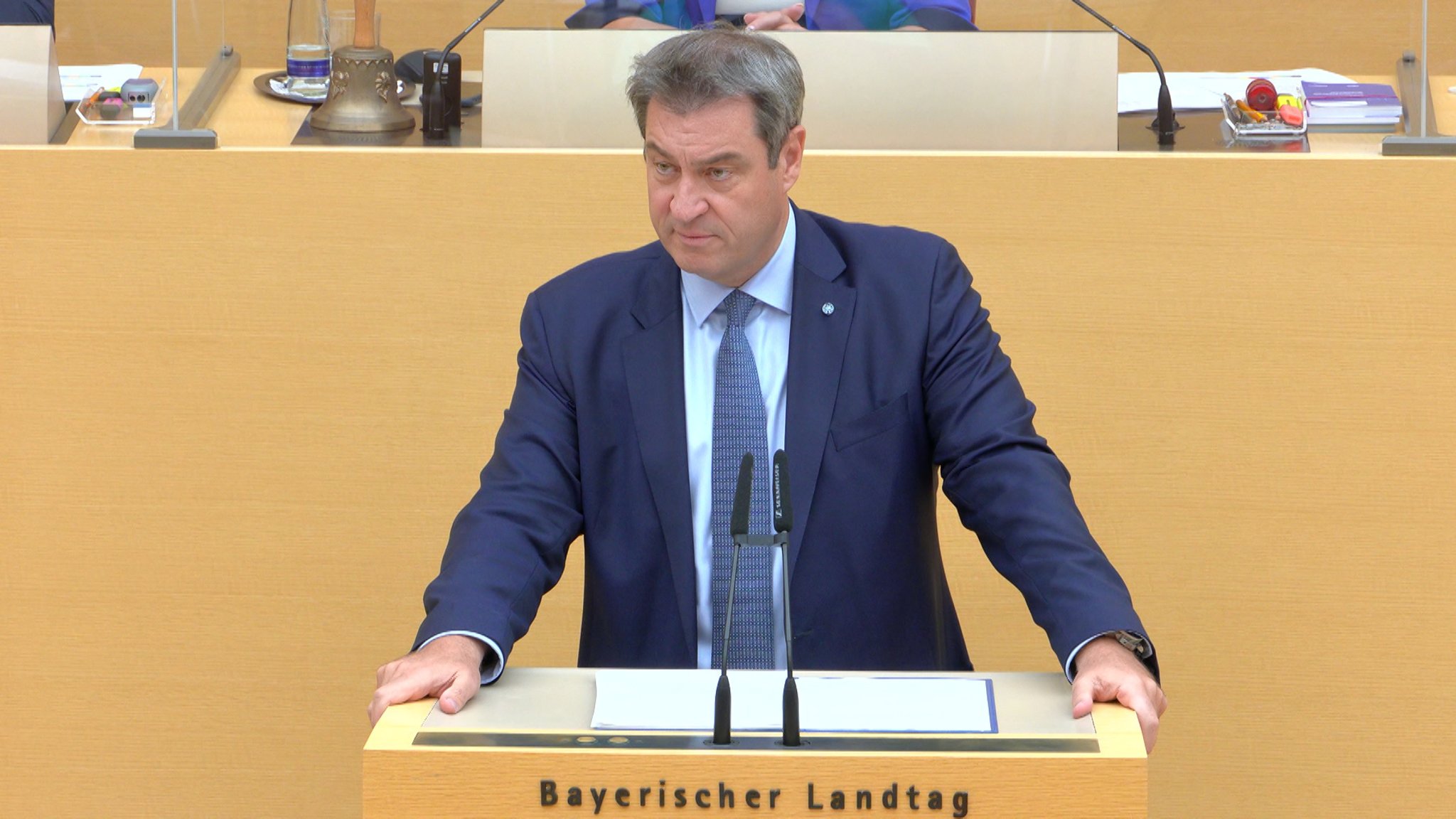 Bayerns Ministerpräsident Markus Söder (CSU) nennt am 21.07.21 Ziele in der Klimapolitik.