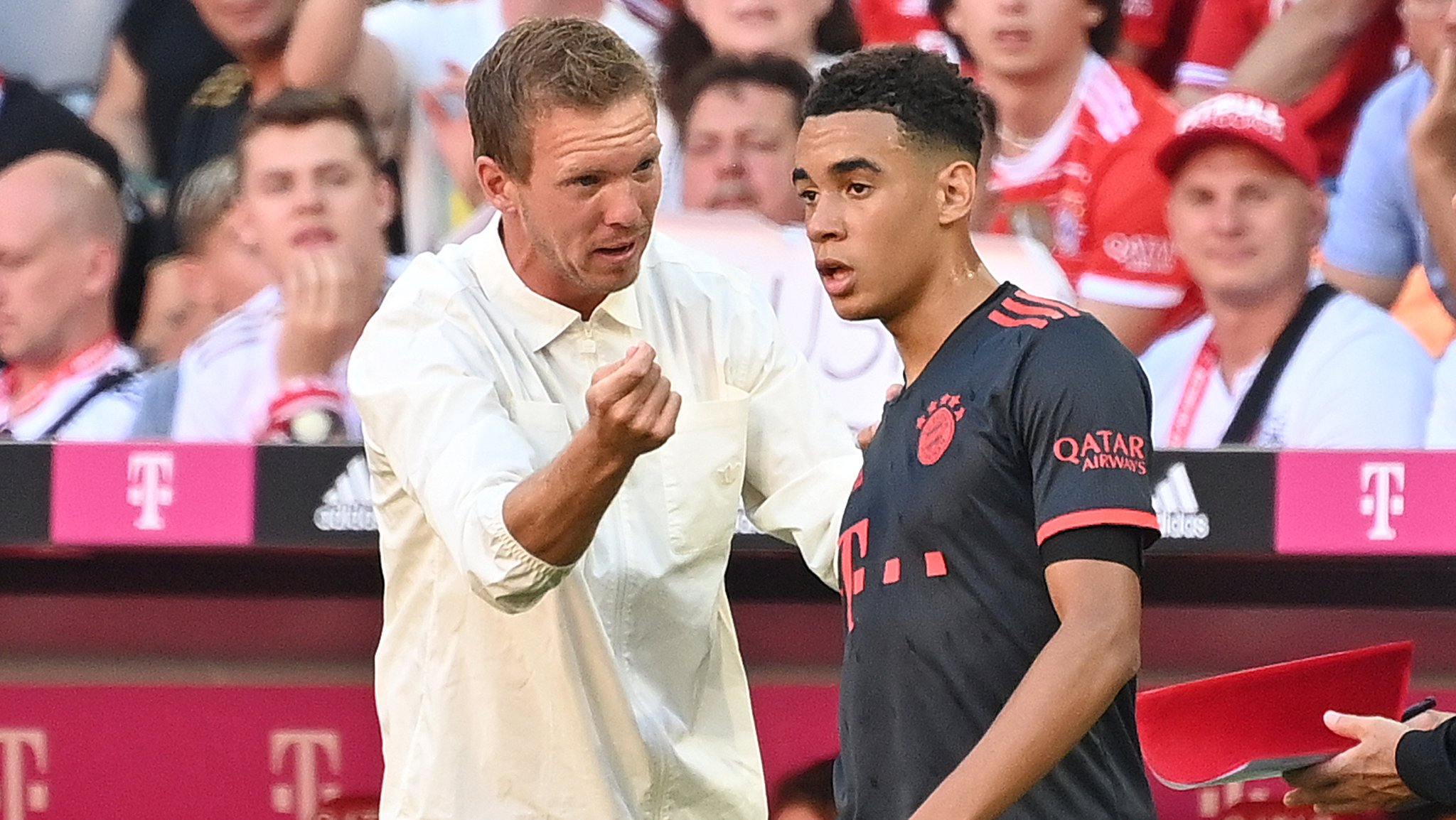 Julian Nagelsmann (l.) und Jamal Musiala