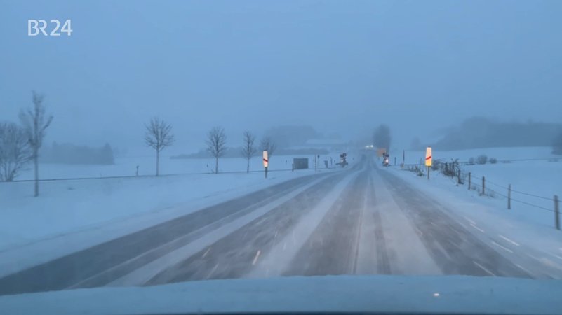 DWD warnt vor starkem Schneefall im Süden Bayerns | Bild: Bayerischer Rundfunk 2024 DWD warnt vor starkem Schneefall im Süden Bayerns