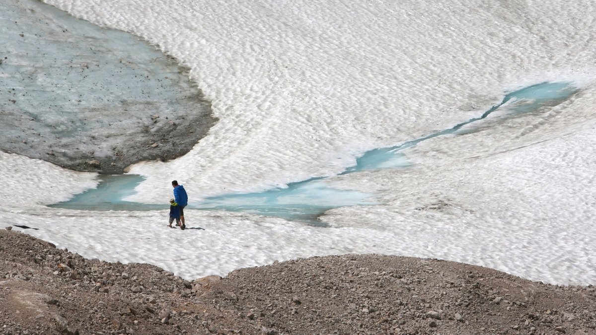 Drei der fünf deutschen Gletscher könnten schon bald der Vergangenheit angehören. Hier der Schneeferner-Gletscher auf der Zugspitze. (2015)