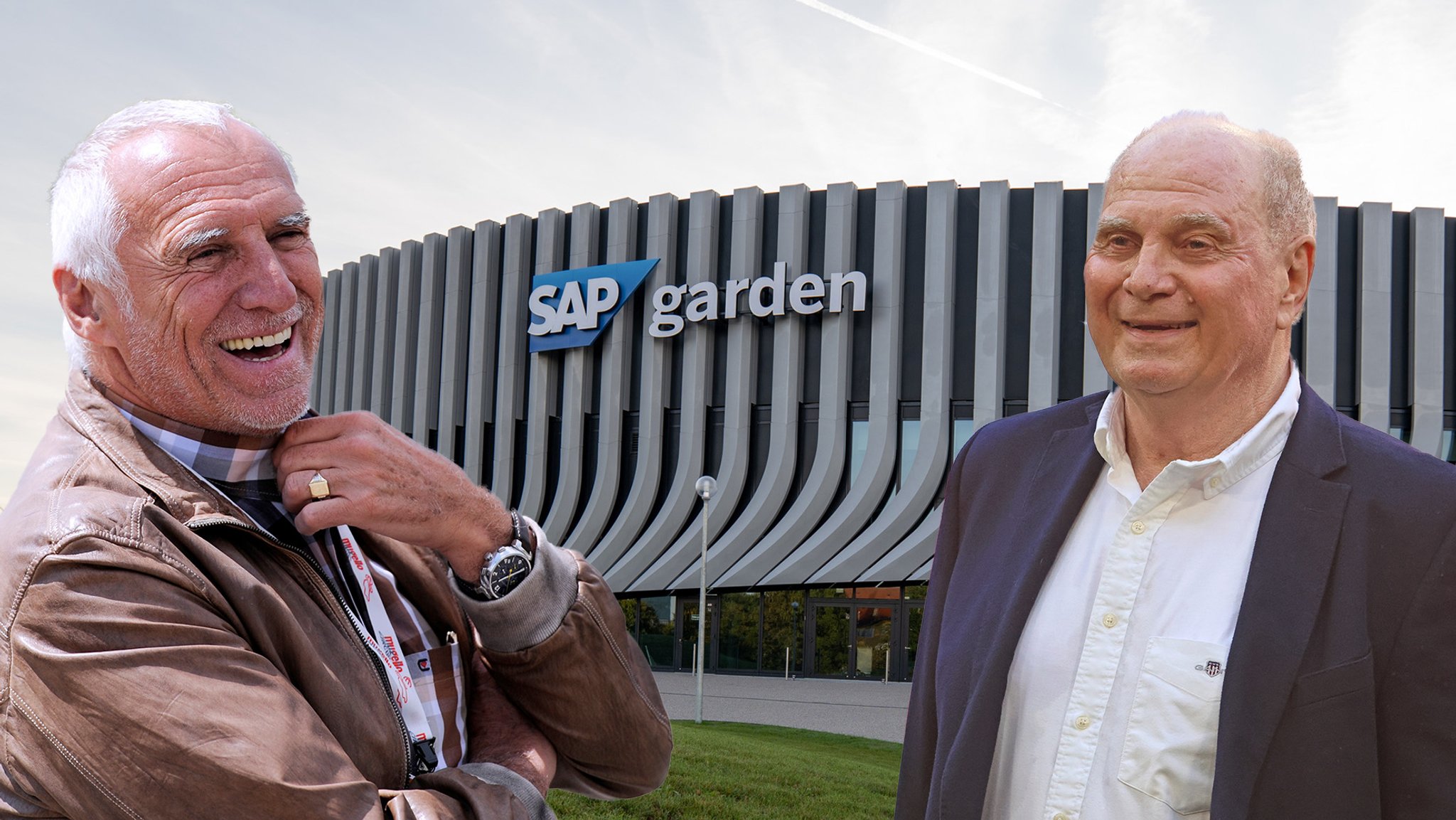 Dietrich Mateschitz (l.), Uli Hoeneß und der SAP Garden