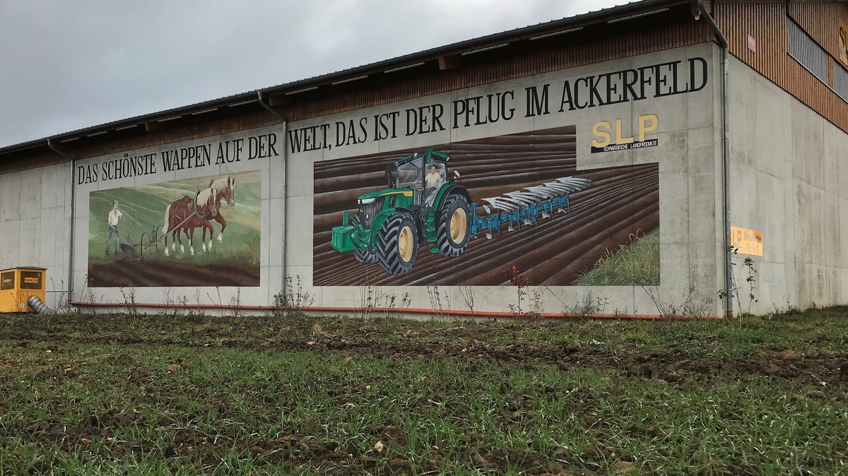 Kunst oder Propaganda? Ein Getreidehändler und das Landratsamt Donau-Ries streiten über ein Wandbild.