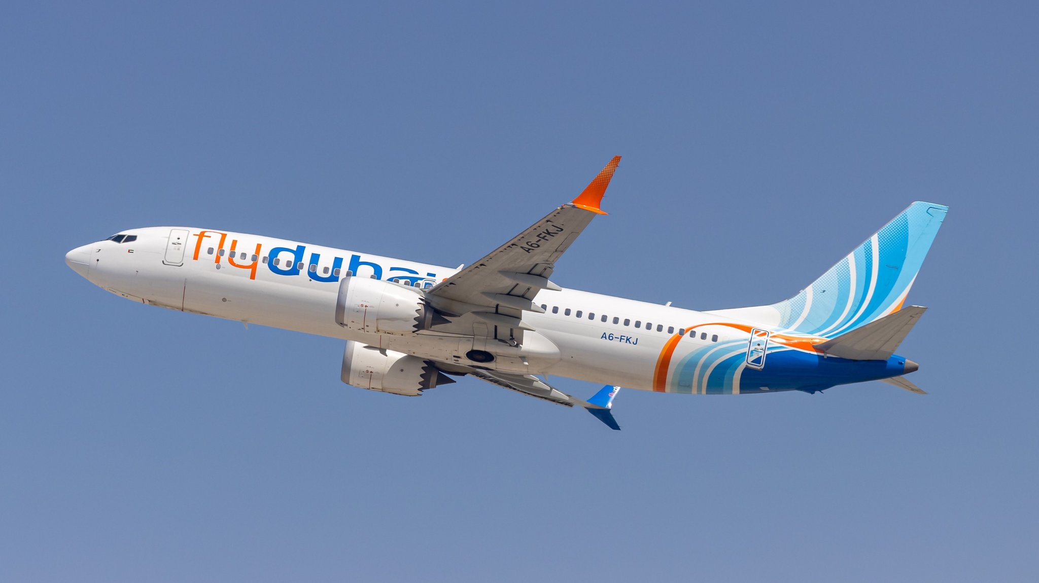 Boeing 737 MAX 8 der FlyDubai (Symbolbild) | Bild: picture alliance / Markus Mainka Boeing 737 MAX 8 der FlyDubai (Symbolbild)