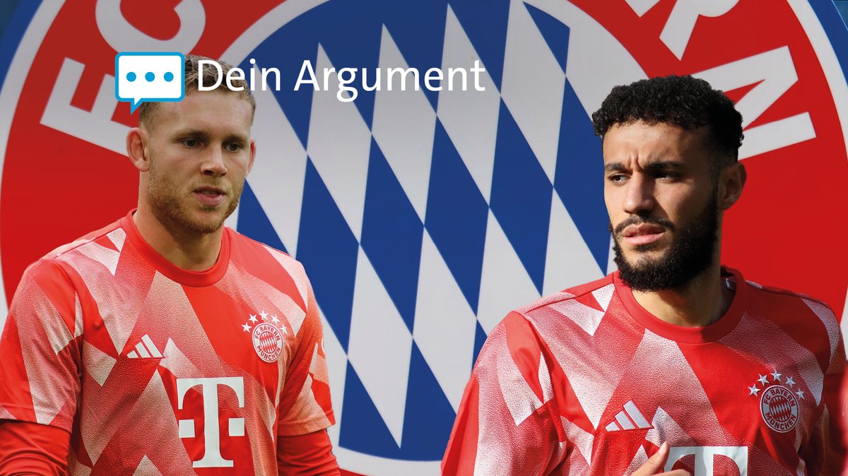 Die Bayern-Spieler Daniel Peretz und Noussair Mazraoui