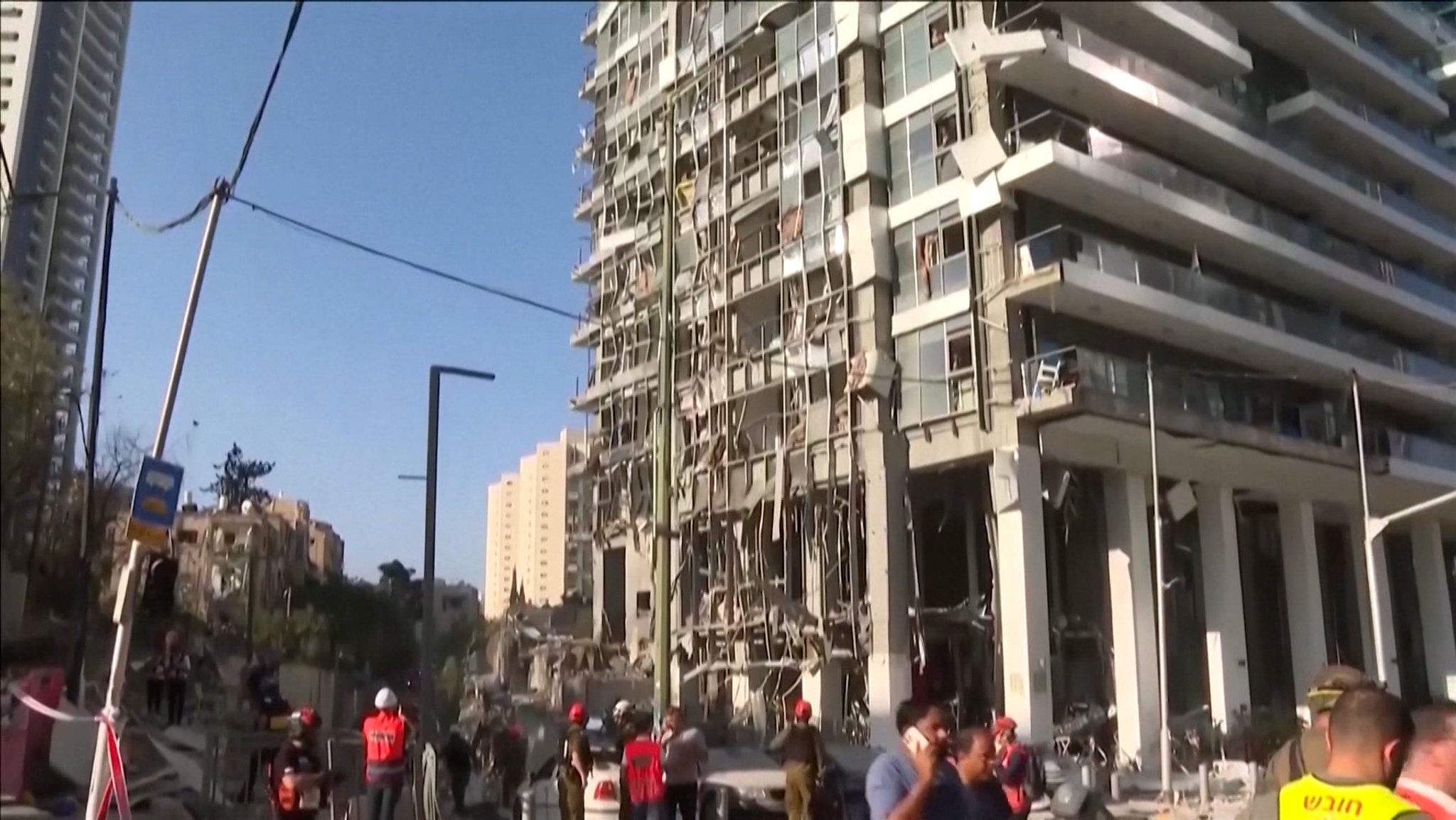 Blick auf das beschädigte Soroka-Krankenhaus in Be'er Scheva im Süden Israels.