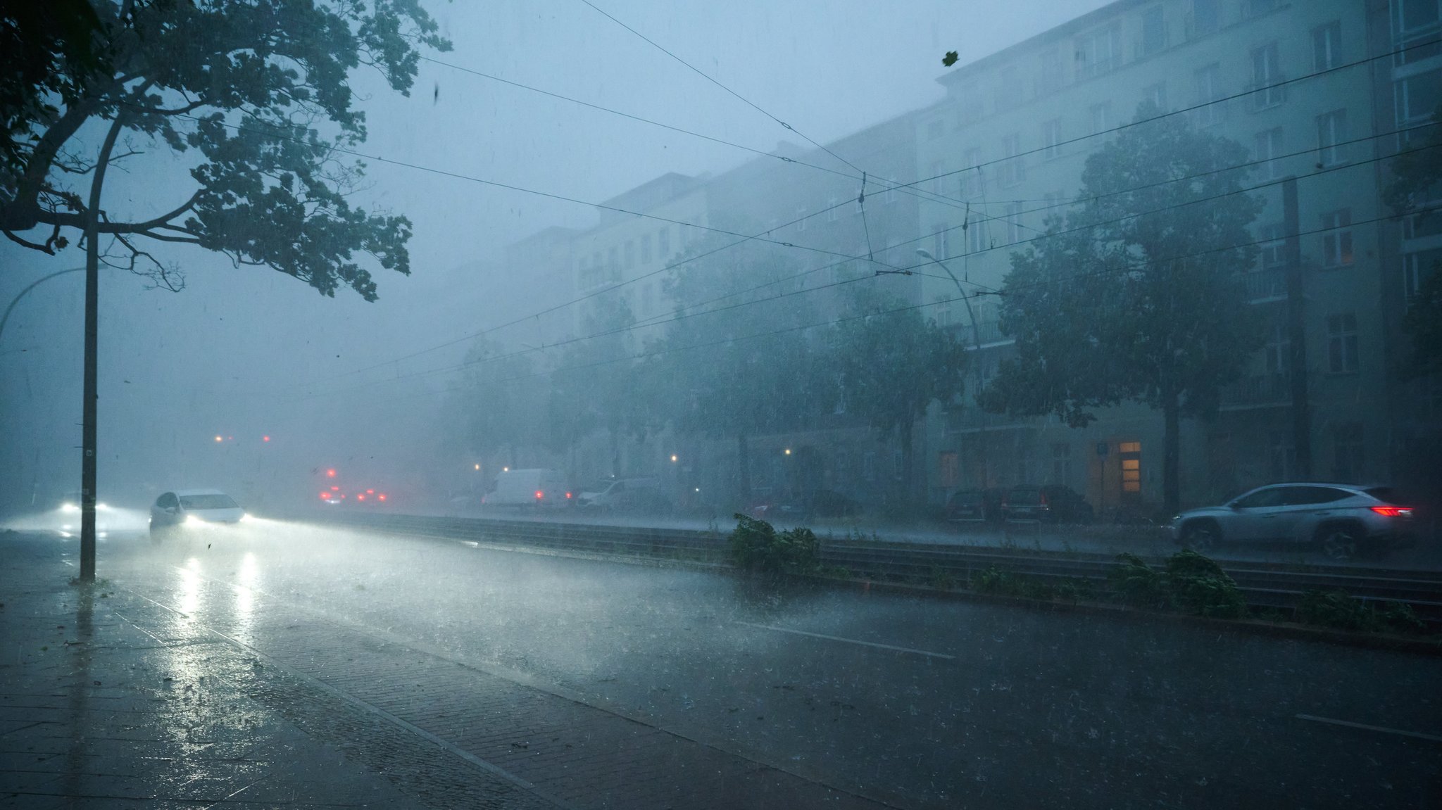 Starkregen in Berlin im Sommer 2023.