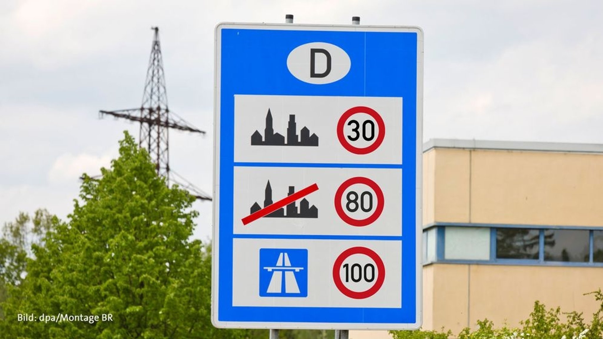 Schild mit Tempolimits