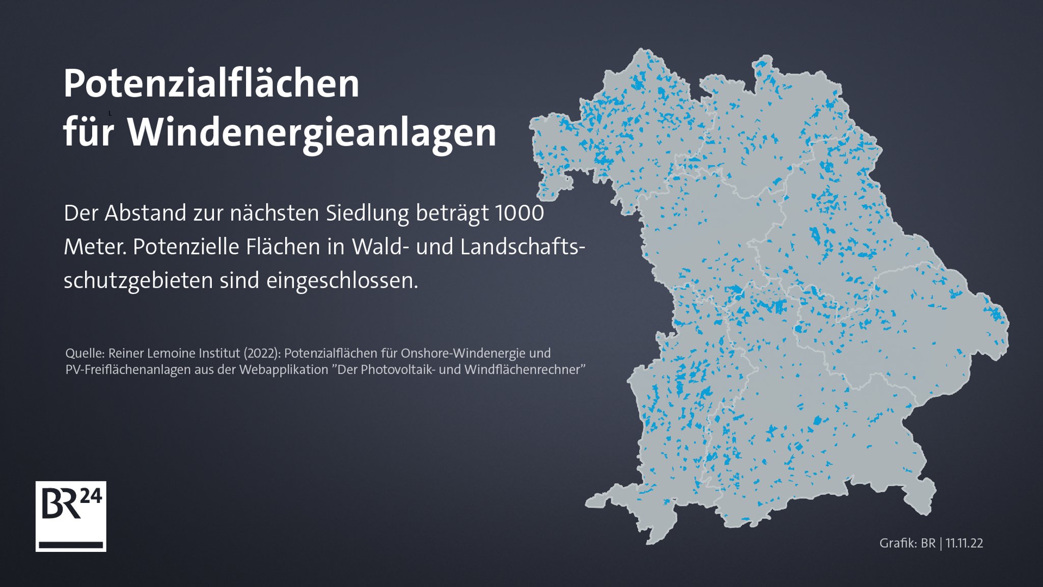 Karte: Potenzialflächen für Windenergieanlagen