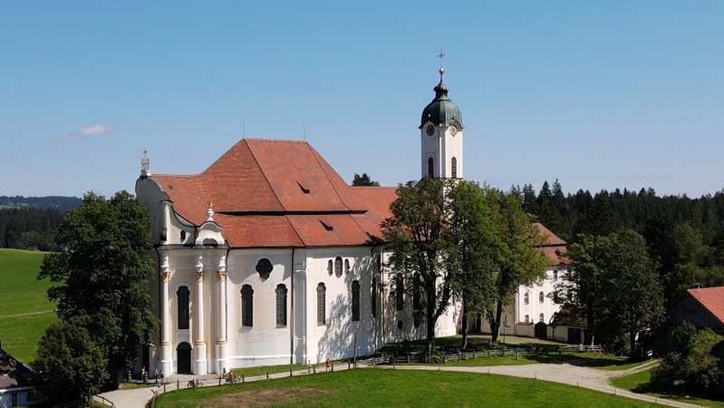 Die Wieskirche von Süden | Bild: BR / Lui Knoll Die Wieskirche von Süden