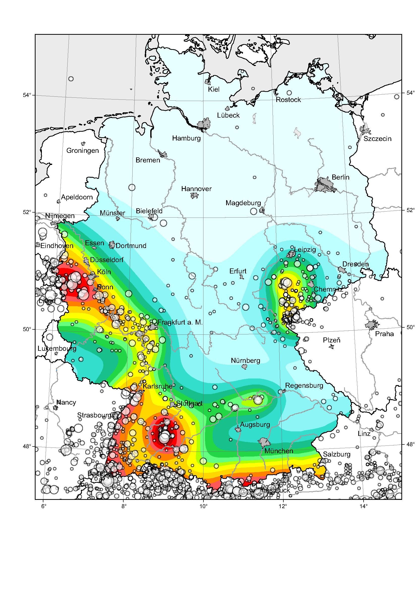Neue Karte zur Erdbebengefährdung in Deutschland | BR24