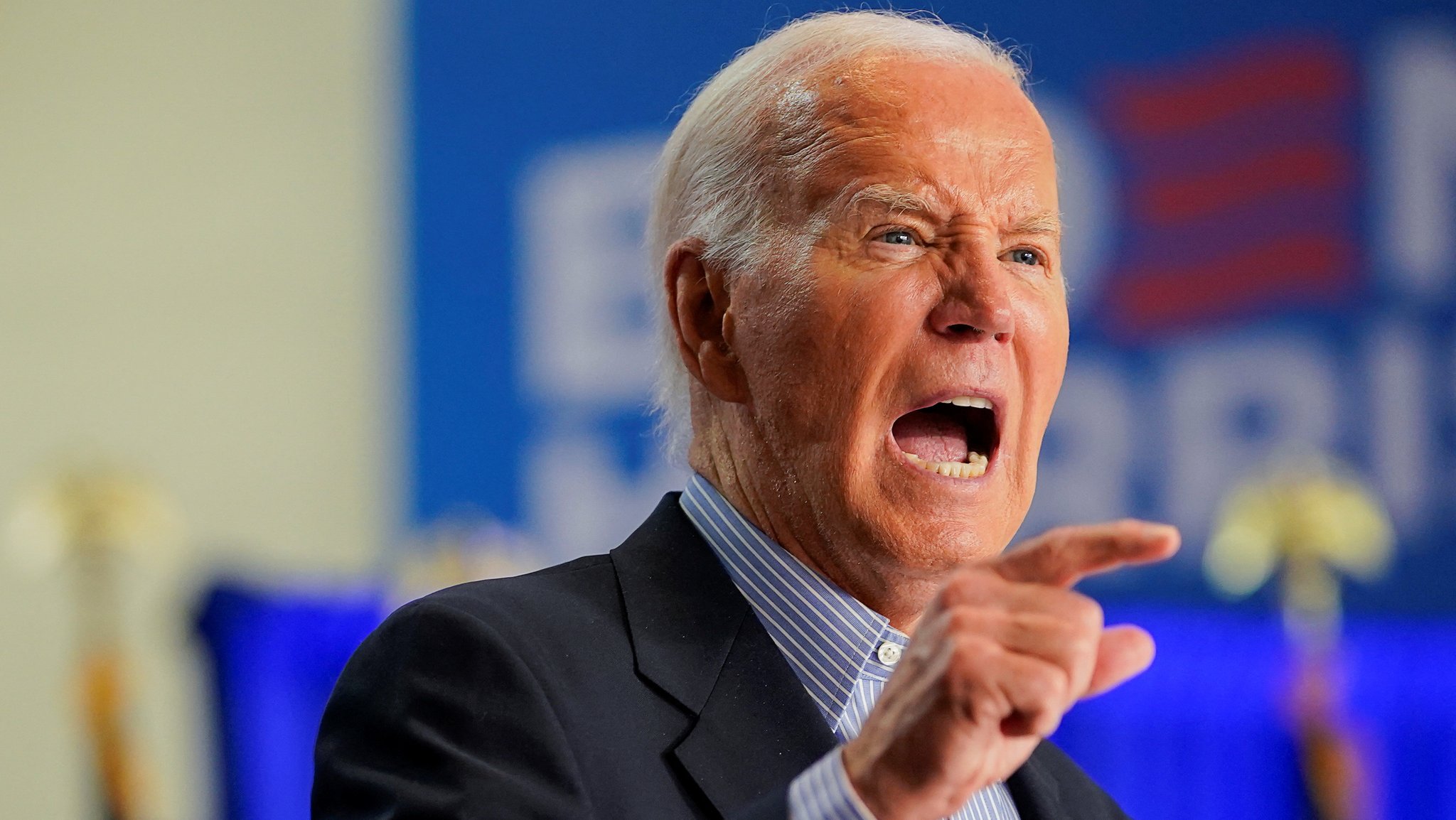 US-Präsident Joe Biden bei einem Wahlkampfauftritt in Madison, Wisconsin.