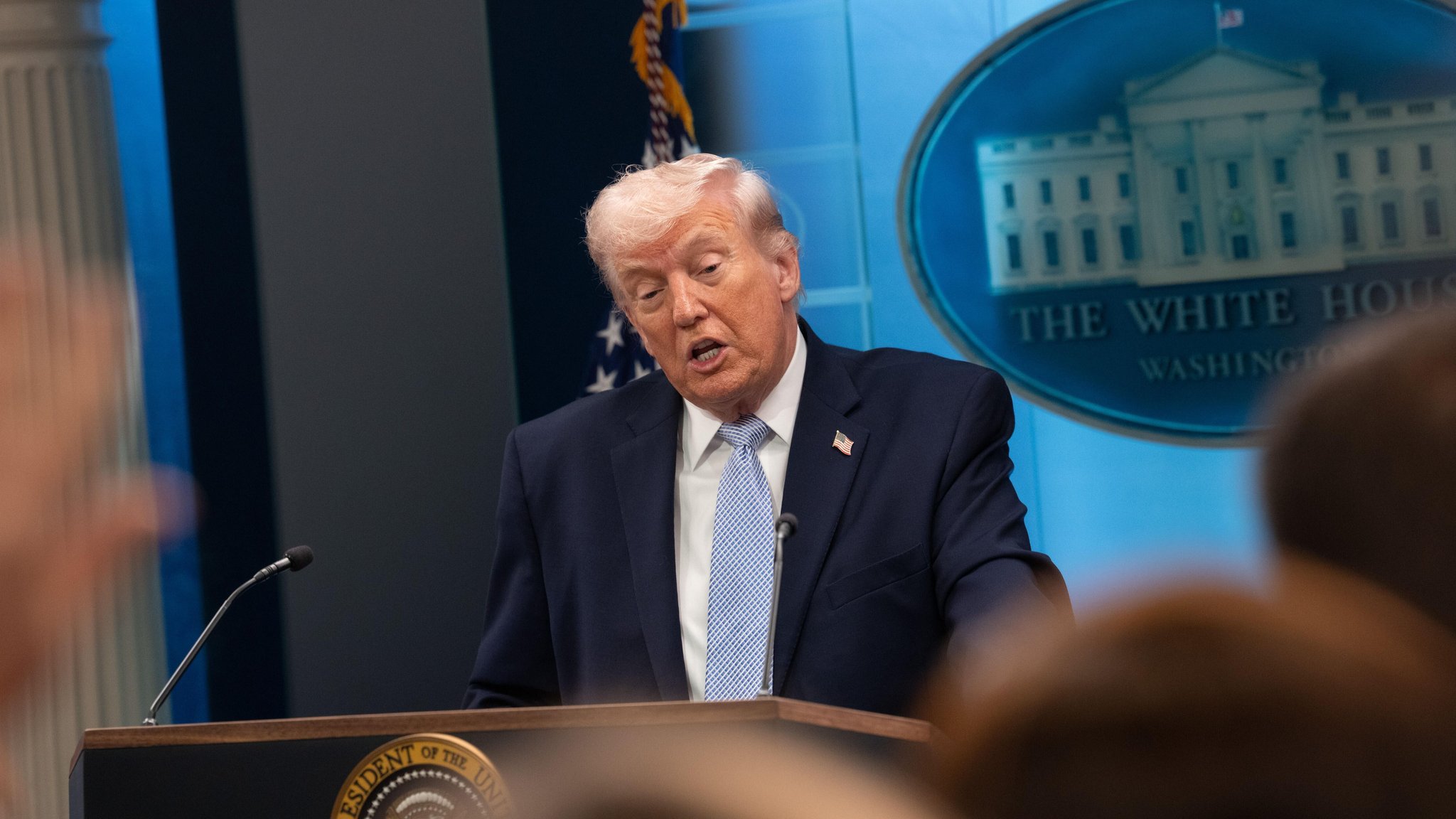 US-Präsident Donald Trump am 6.4.26 im Weißen Haus in Washington