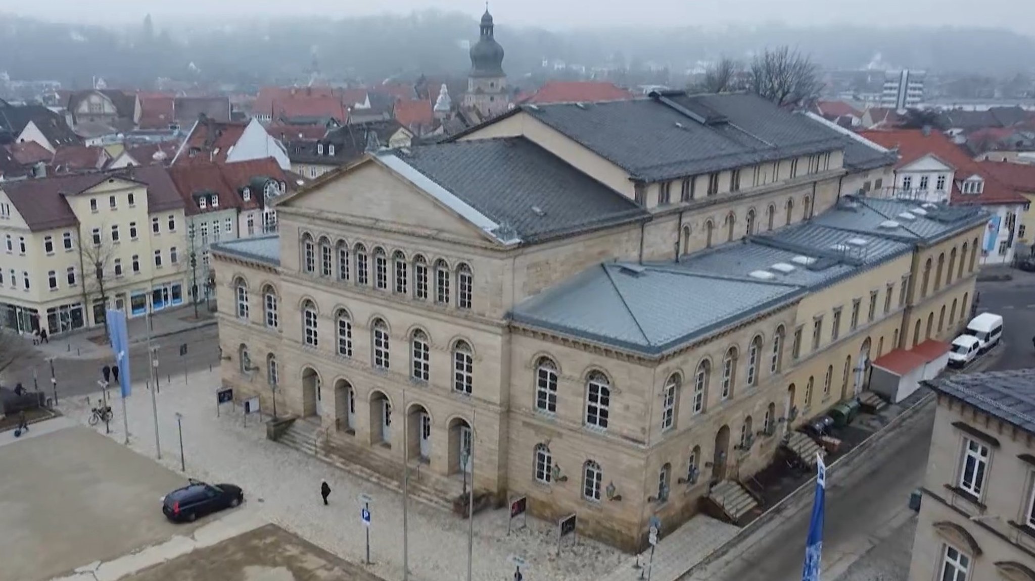 Coburger Landestheater von oben.