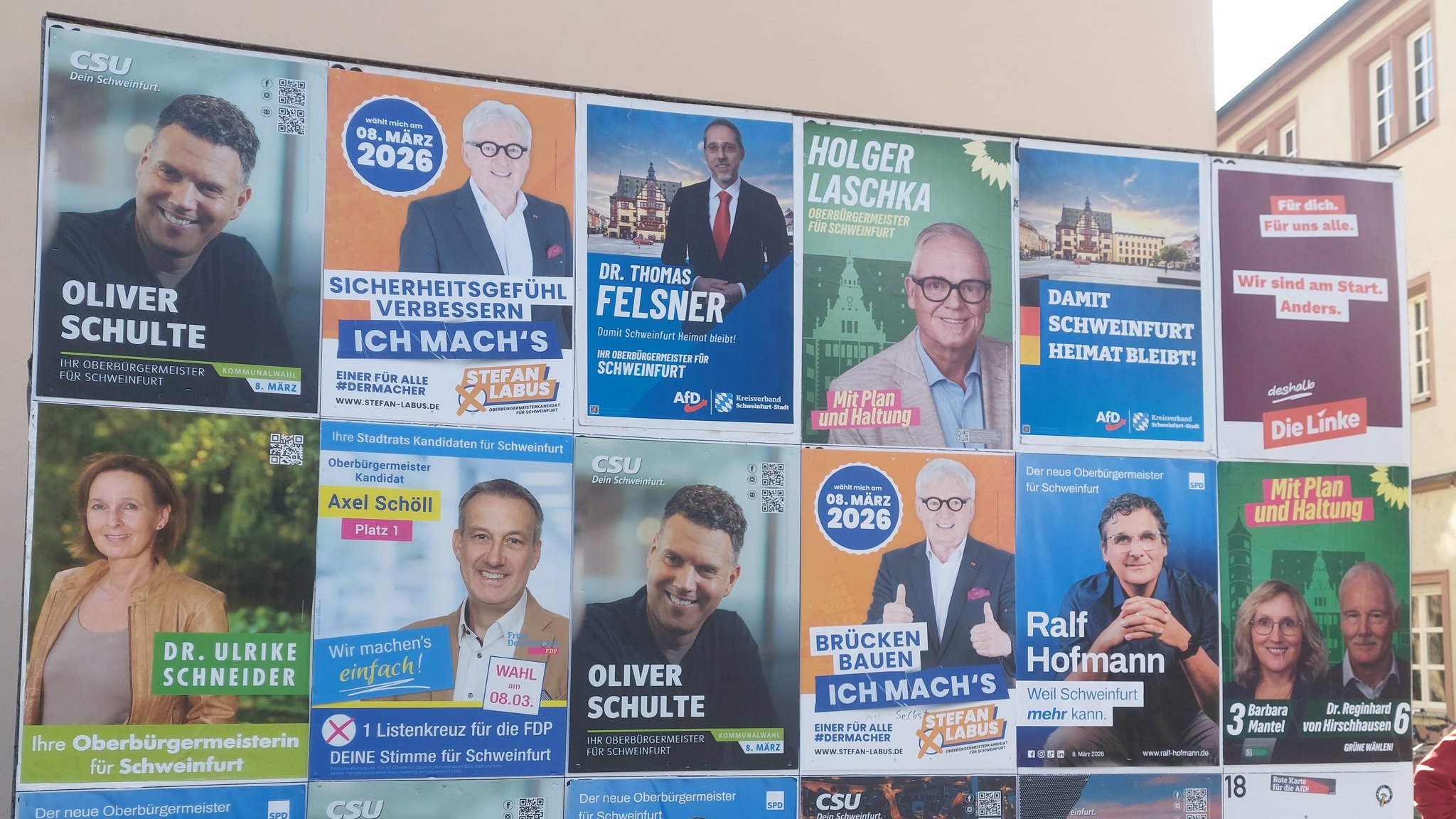 Wahlplakate in Schweinfurt | Bild: BR/Wolfram Hanke Wahlplakate in Schweinfurt