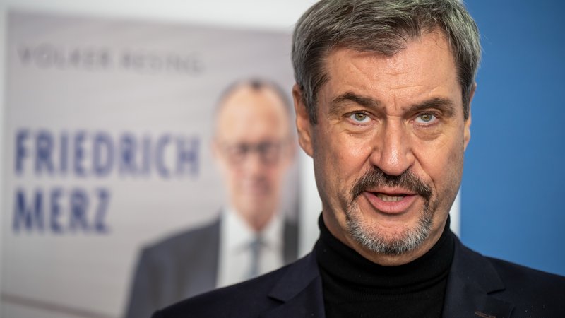 Geht davon aus, dass SPD und Grüne bei den Unionsanträgen zu Migration mitstimmen werden: CSU-Chef Markus Söder. | Bild: picture alliance/dpa/Michael Kappeler Geht davon aus, dass SPD und Grüne bei den Unionsanträgen zu Migration mitstimmen werden: CSU-Chef Markus Söder.