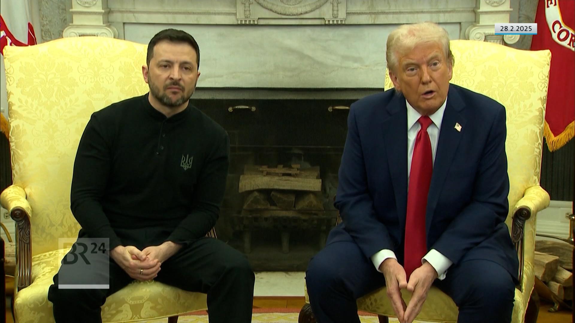 Der ukrainische Präsident neben dem US-Präsidenten im Weißen Haus.