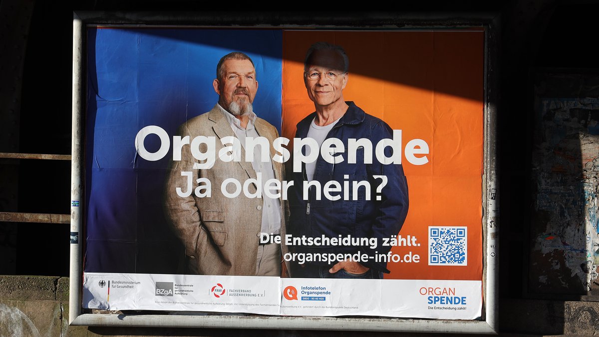 Plakat zum Thema Organspende